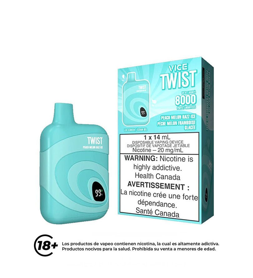 Vaper Desechable Stlth Vice Twist Peach Melon Razz Ice - 8000 Puff - Licores Medellín