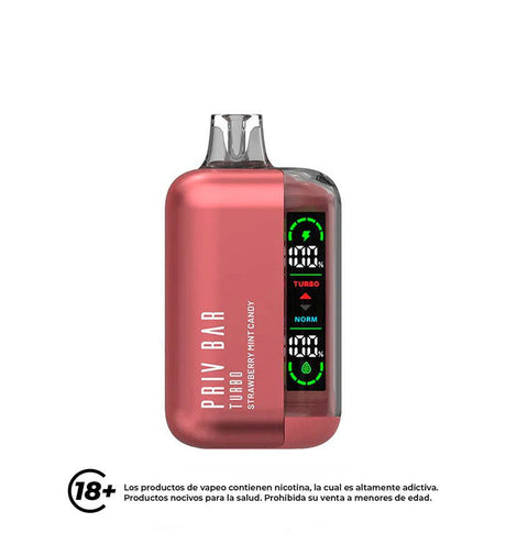 Vaper Priv Bar Strawberry Mint Candy - 15000 Puff - Licores Medellín