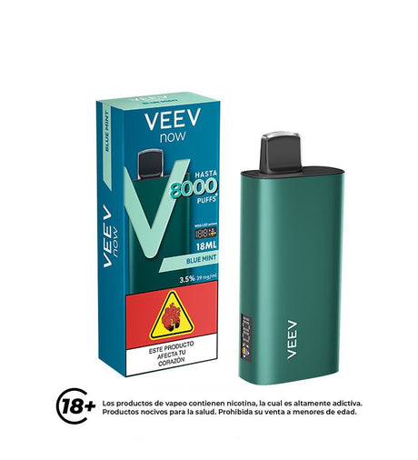 Vaper VEEV Now Blue Mint - 8000 Puffs - Licores Medellín