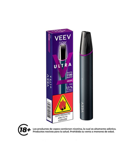 Vaper VEEV Now Ultra Grape - 1100 Puffs - Licores Medellín