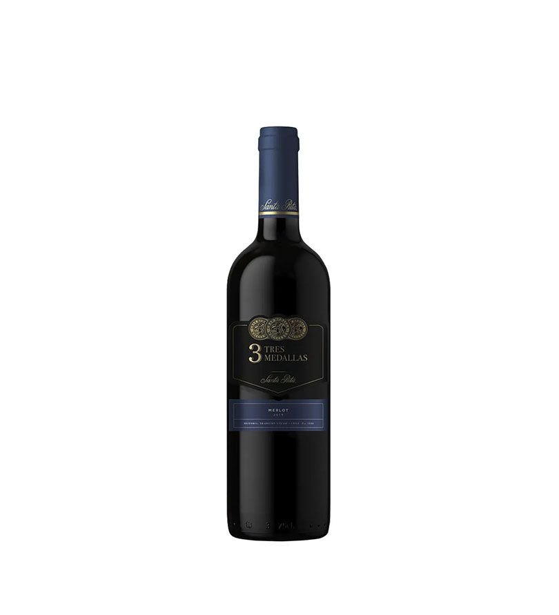 Botella de vino 3 Medallas Merlot de 750 ml