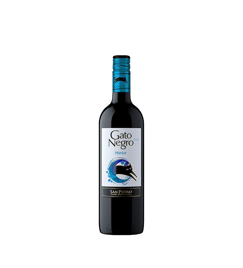 Botella de vino Gato Negro Merlot de 750 ml