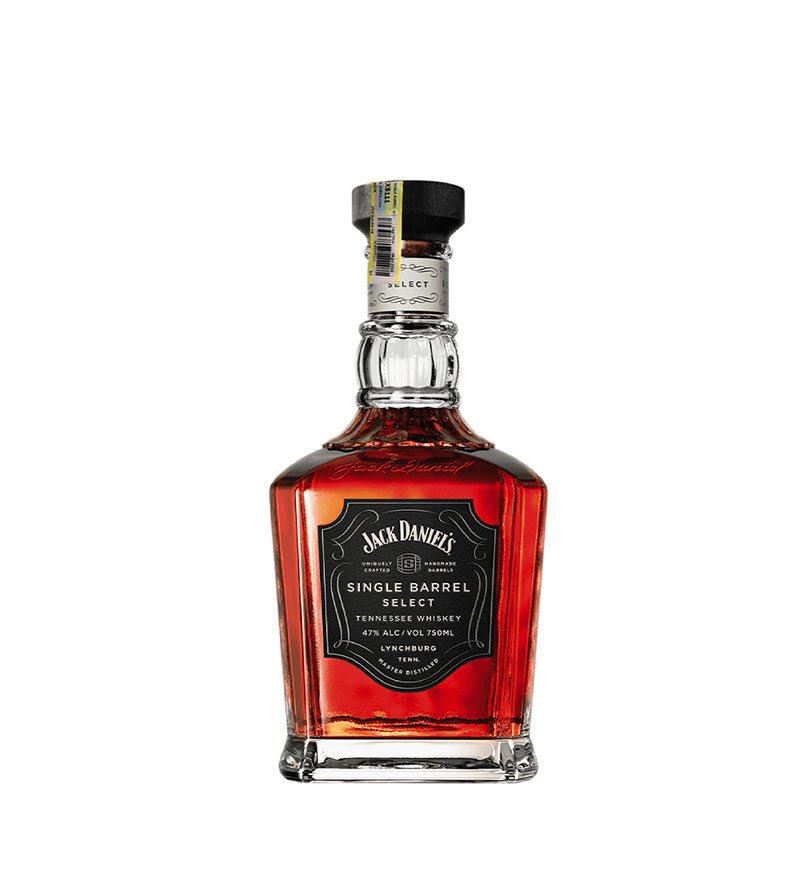 Botella tallada de Jack Daniel's Single Barrel Select de 750 ml con etiqueta negra