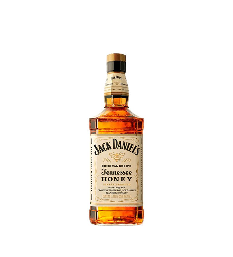 Botella cuadrada de Jack Daniel's Tennessee Honey de 700 ml con etiqueta crema