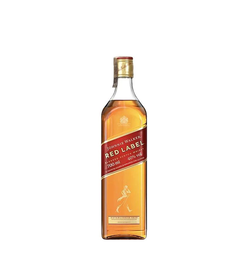 Botella cuadrada de Whisky Johnnie Walker Red Label de 700 ml con etiqueta roja