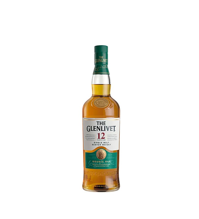 Botella de Whisky The Glenlivet 12 Años de 700 ml con etiqueta verde